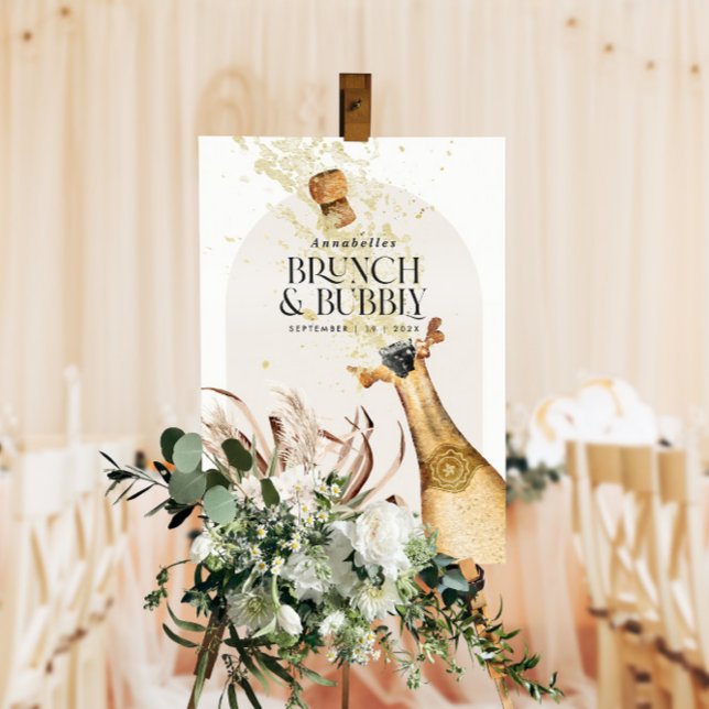 Bridal shower pampas grass champagne brunch bubbly foam board (Creator Uploaded)