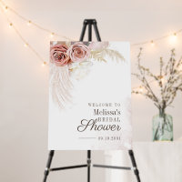Bridal Shower Pampas Grass Dried Script Welcome