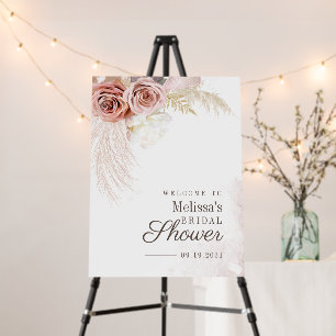 Bridal Shower Pampas Grass Dried Script Welcome Foam Board