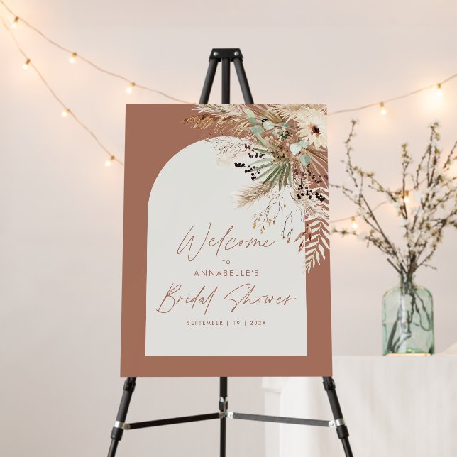 Bridal shower pampas grass modern boho elegant foa foam board (In Situ (Stand))