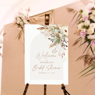 Bridal shower pampas grass modern boho elegant foam board