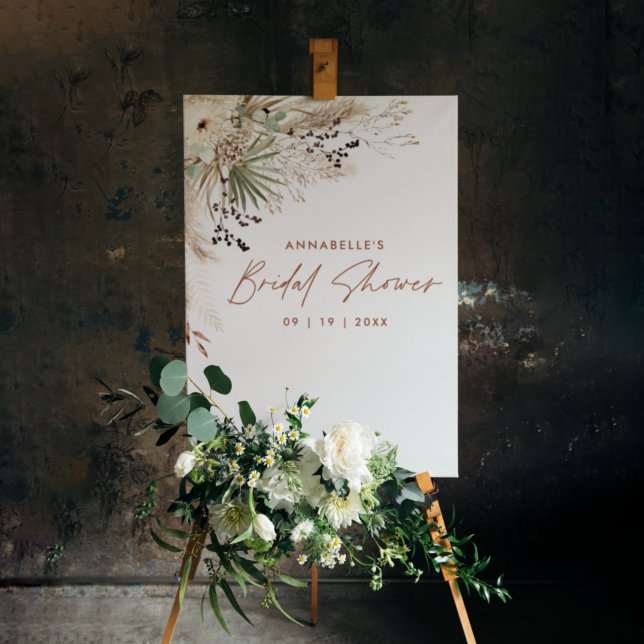 Bridal shower pampas grass modern boho elegant foam board (Creator Uploaded)