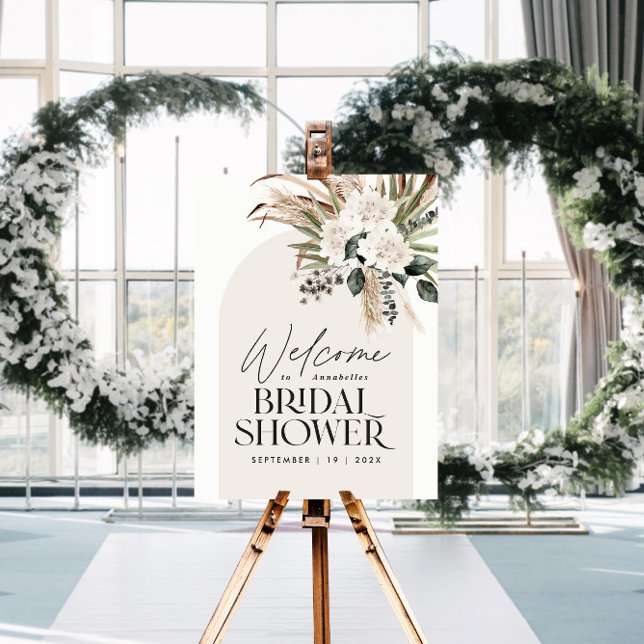 Bridal shower pampas grass modern boho elegant foam board (Creator Uploaded)