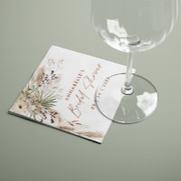 Bridal shower pampas grass modern boho elegant nap napkins
