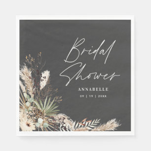 Bridal shower pampas grass modern boho elegant nap napkins