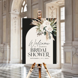 Bridal shower pampas grass modern boho elegant poster