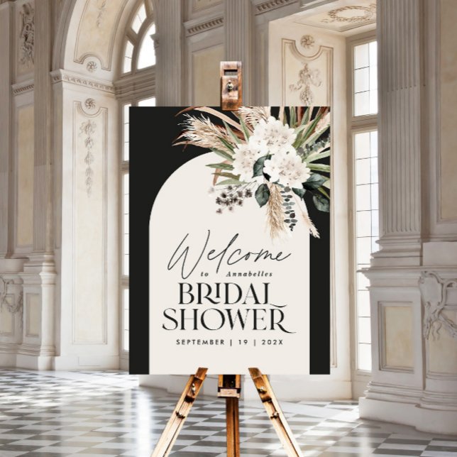 Bridal shower pampas grass modern boho elegant poster (Creator Uploaded)