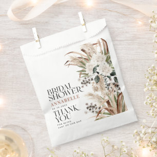 Bridal shower pampas grass modern boho party favor bag