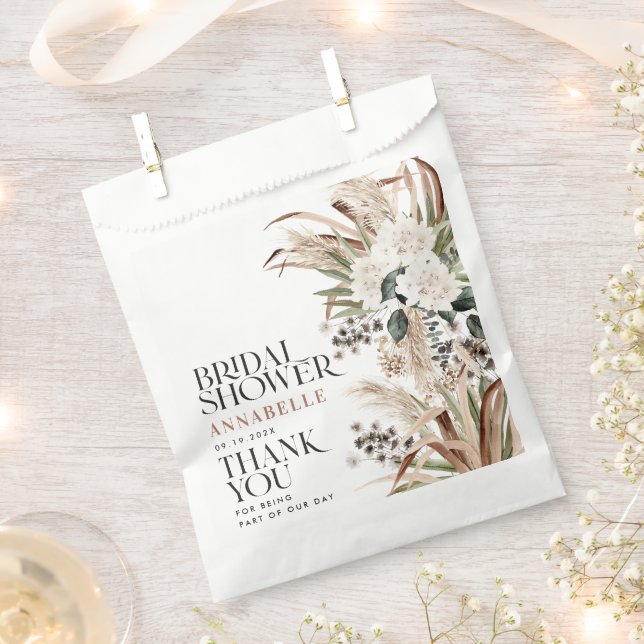 Bridal shower pampas grass modern boho party favor bag (Clipped)