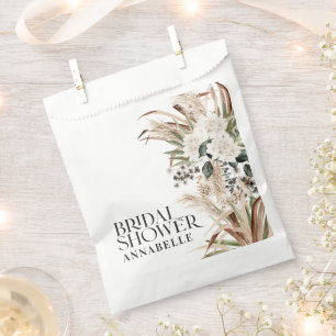 Bridal shower pampas grass modern boho party favor bag