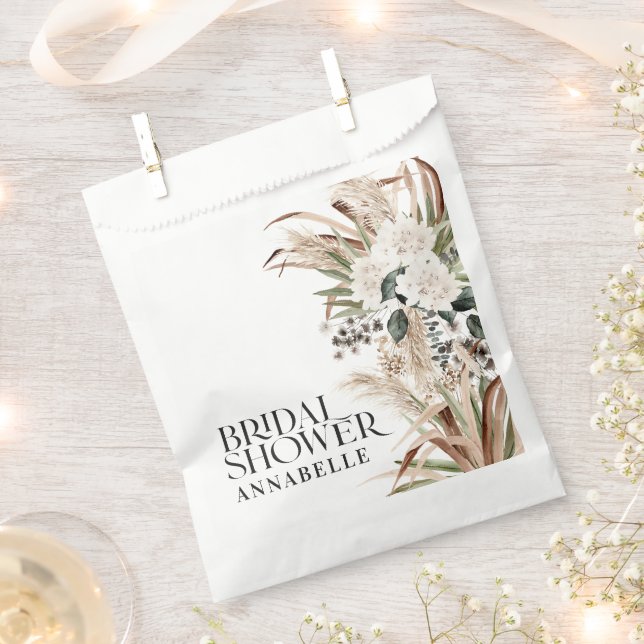 Bridal shower pampas grass modern boho party favor bag (Clipped)