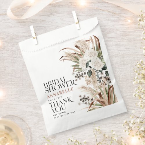 Bridal shower pampas grass modern boho party favor favor bag