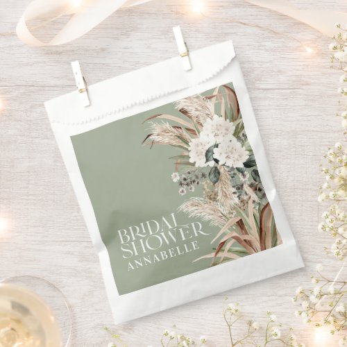 Bridal shower pampas grass modern boho party favor favor bag