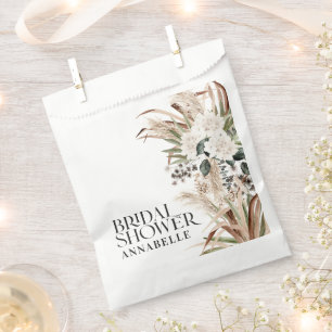 Bridal shower pampas grass modern boho party favor favor bag