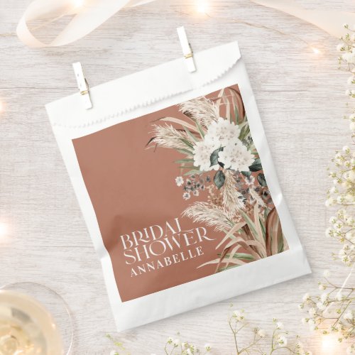 Bridal shower pampas grass modern boho party favor favor bag