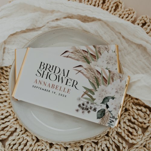 Bridal shower pampas grass modern boho party favor hershey bar favors