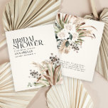 Bridal shower pampas grass modern terracotta chic flyer<br><div class="desc">Budget bridal shower pampas grass and eucalyptus modern boho elegant stylish party decor design. Contemporary terracotta,  sage green,  black and natural beige colorway.</div>