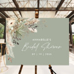 Bridal shower pampas grass sage green elegant foam board<br><div class="desc">Bridal shower pampas grass and eucalyptus sage green modern boho elegant stylish party decor design.</div>