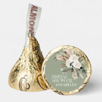 Bridal shower pampas sage green modern party favor