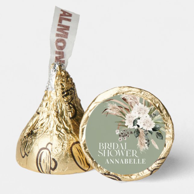 Bridal shower pampas sage green modern party favor (Front)