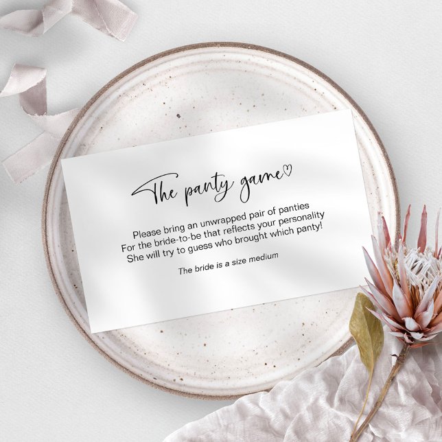 Bridal Shower Panty Game Enclosure Card  (Creator Uploaded)