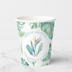 Bridal Shower Paper Cups Tropical Flower