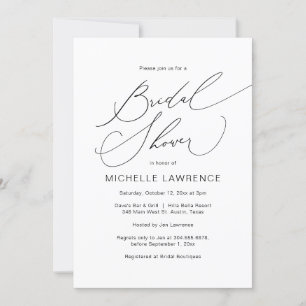 Bridal Shower Party Celebration, Modern Romance Invitation