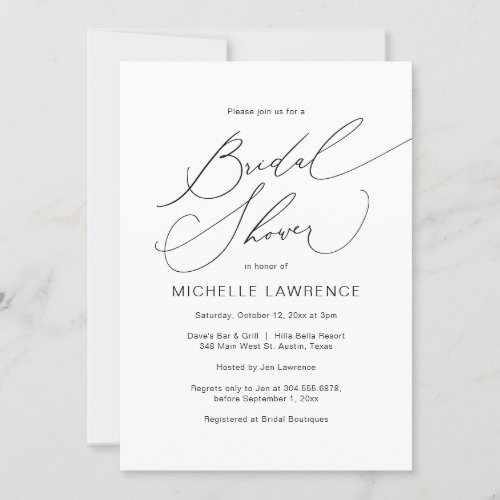 Bridal Shower Party Celebration Modern Romance Invitation