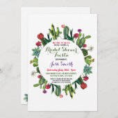 Bridal Shower Party Fiesta Cactus Mexican Invite (Front/Back)