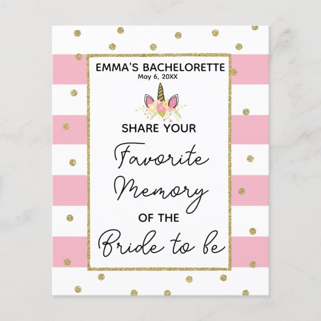 Bridal shower party game favorite memory wedding (Front)