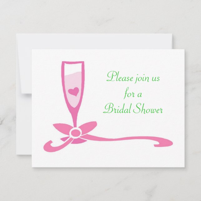 Bridal shower Party Invitations personalized pink (Front)