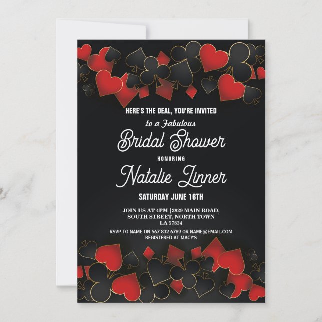 Bridal Shower Party Las Vegas Casino Royale Invite (Front)