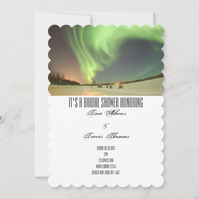 Bridal Shower Party Northern Lights Guests Invitation (Front)