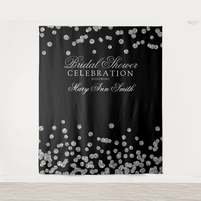 Bridal Shower Party Silver Confetti  Tapestry (Front)