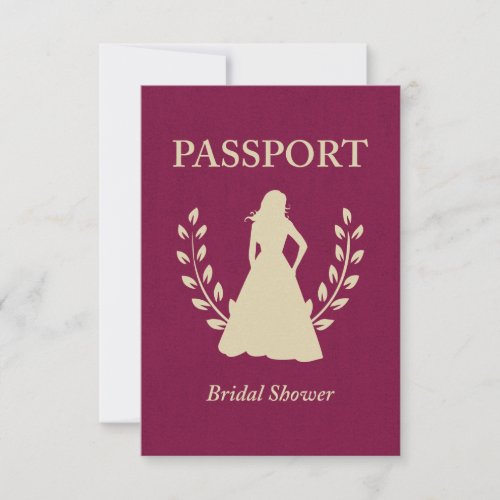 Bridal Shower Passport Custom Invitations