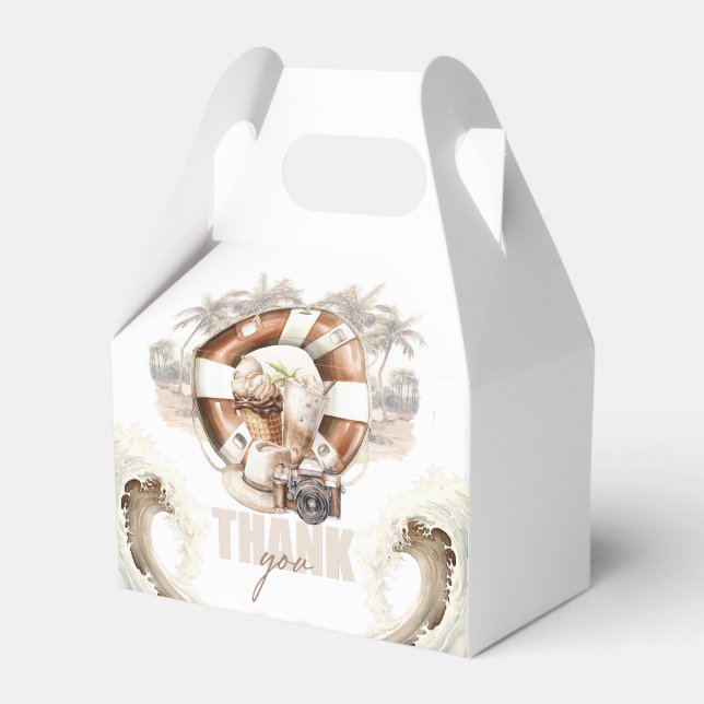 Bridal Shower Pastel Sand Beach Favor Boxes (Front Side)