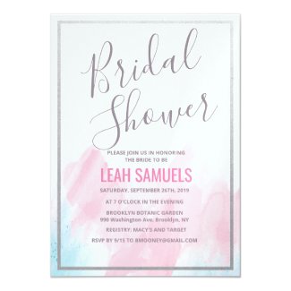 Bridal Shower Pastel Watercolor Invitation