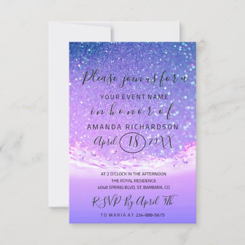 Bridal Shower Pastels Pink Waves Ocean Tropic Blue Invitation