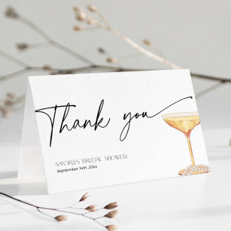 Bridal Shower Pearls and Prosecco Thank You Card