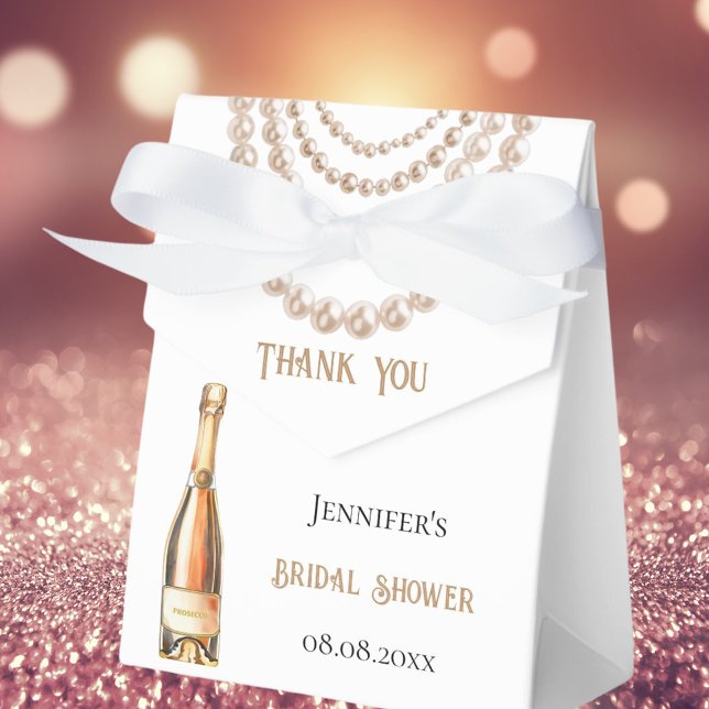 Bridal Shower pearls Prosecco elegant Favor Boxes (Creator Uploaded)
