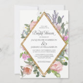 Bridal Shower Peony Lavender Gold Floral Elegant Invitation (Front)
