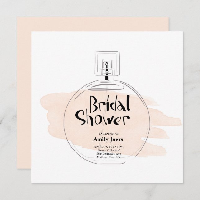 Bridal Shower Perfume Bottle Invitation (Front/Back)