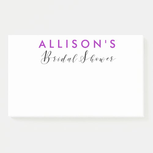 Bridal Shower Personalized Favor Post_it Notes