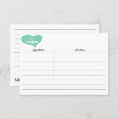 Bridal Shower Personalized Heart Recipe Cards (Front/Back)