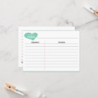 Bridal Shower Personalized Heart Recipe Cards