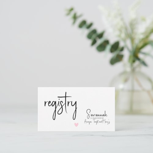 Bridal Shower  Personalized Name Enclosure Card