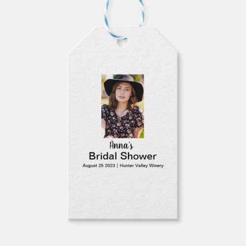 Bridal shower Personalized Name Photo Gift Tags
