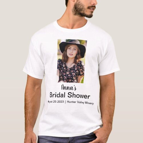 Bridal shower Personalized Name Photo T_Shirt