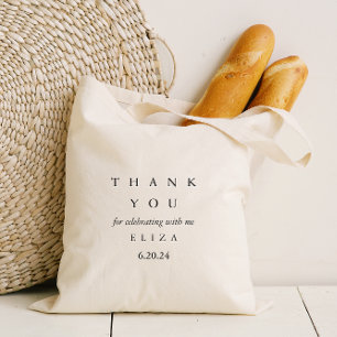 Bridal Shower Personalized Thank You Black Type Tote Bag