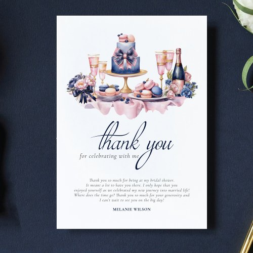 Bridal Shower Personalized watercolor Thank You Card